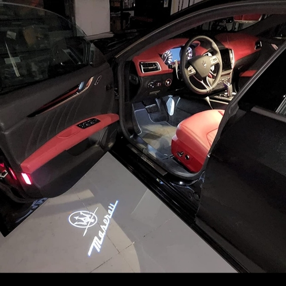 2 New Mazerati Car Door Logo Projector Lights - Picture 2 of 4